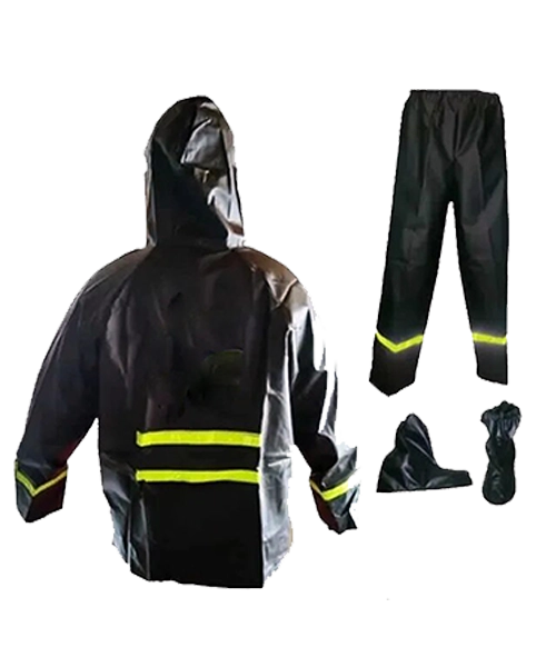 Conjunto Impermeable cremallera y reflectivos - Negro solintos 2