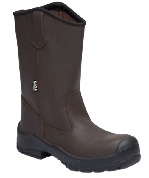 Bota 3046 Cuero graso Marrón PU Bidensidad SAGA SOLINTOS 3